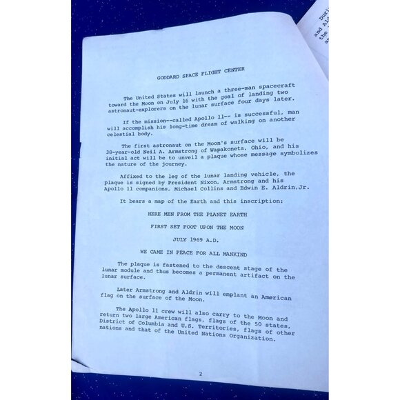 Apollo 11 NASA Technical Document | Goddard Moon Mission Timeline + Diagrams - Picture 2 of 16